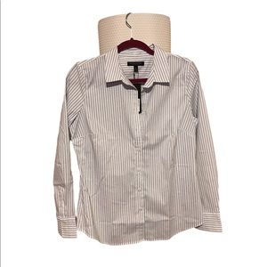 Banana republic white with blue stripe button down